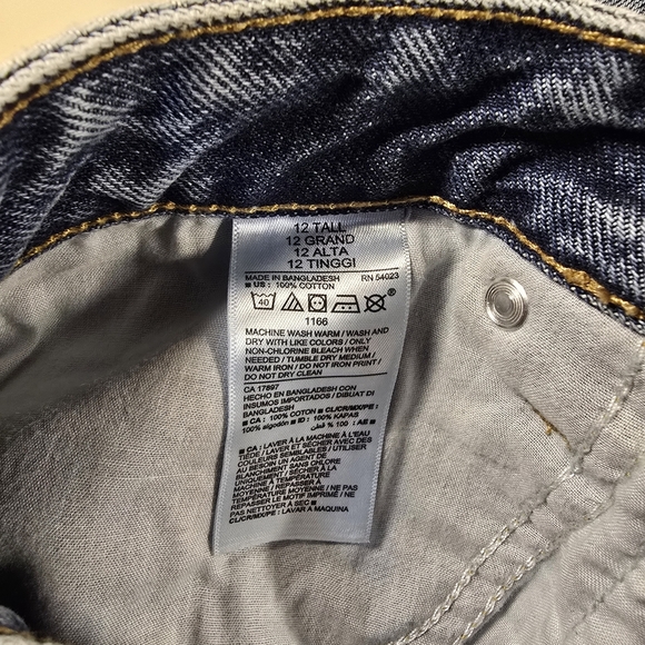 Old Navy Extra High-Rise Straight Jeans 12 Tall - Blue Distressed - Picture 5 of 8